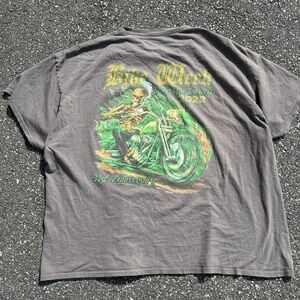 Daytona Beach Bike Week 2022 81st Anniversary Skeleton Motorcycle Tee 2XL